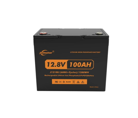 JSDS LiFePO4 12100 12,8V 100Ah — компактний LiFePO4 акумулятор 1,28 кВт·год з BMS 50A та ресурсом 6000 циклів