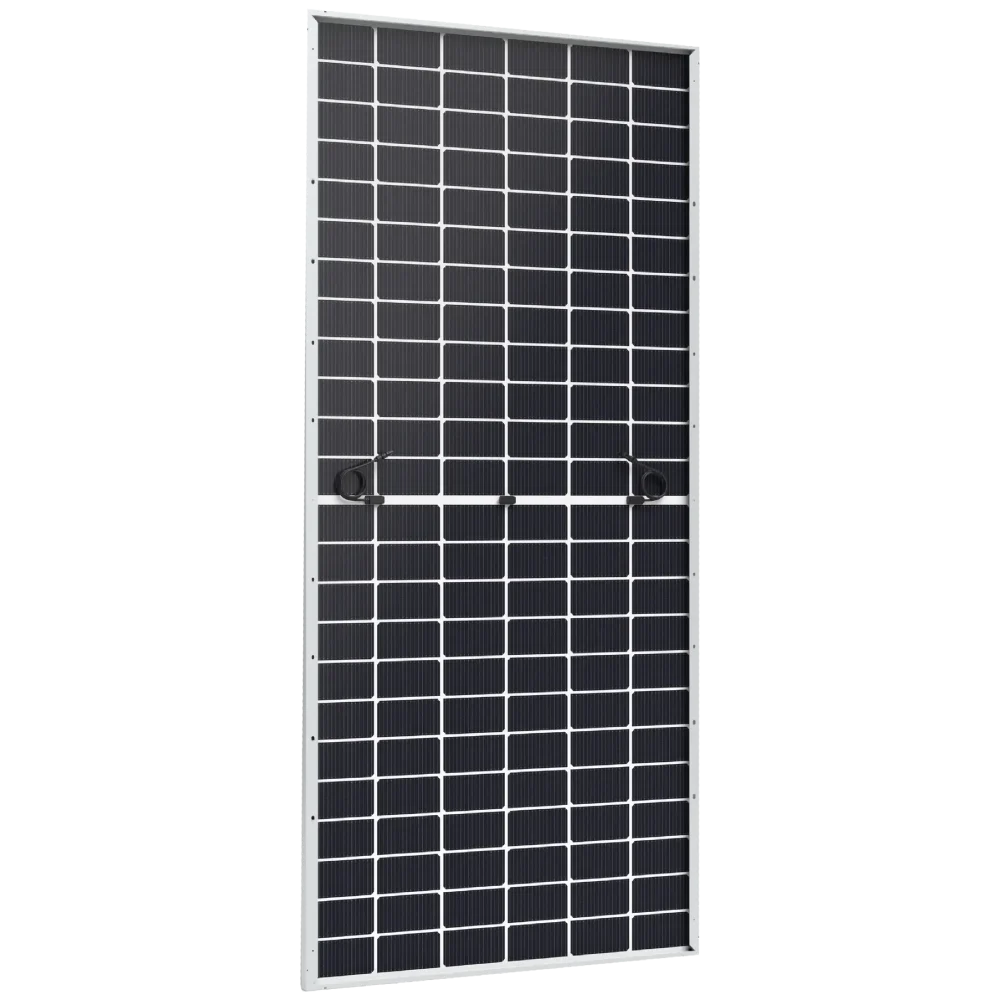 Фото біфаціальної панелі JA Solar 640 Вт з подвійним склом та прозорою тильною стороною