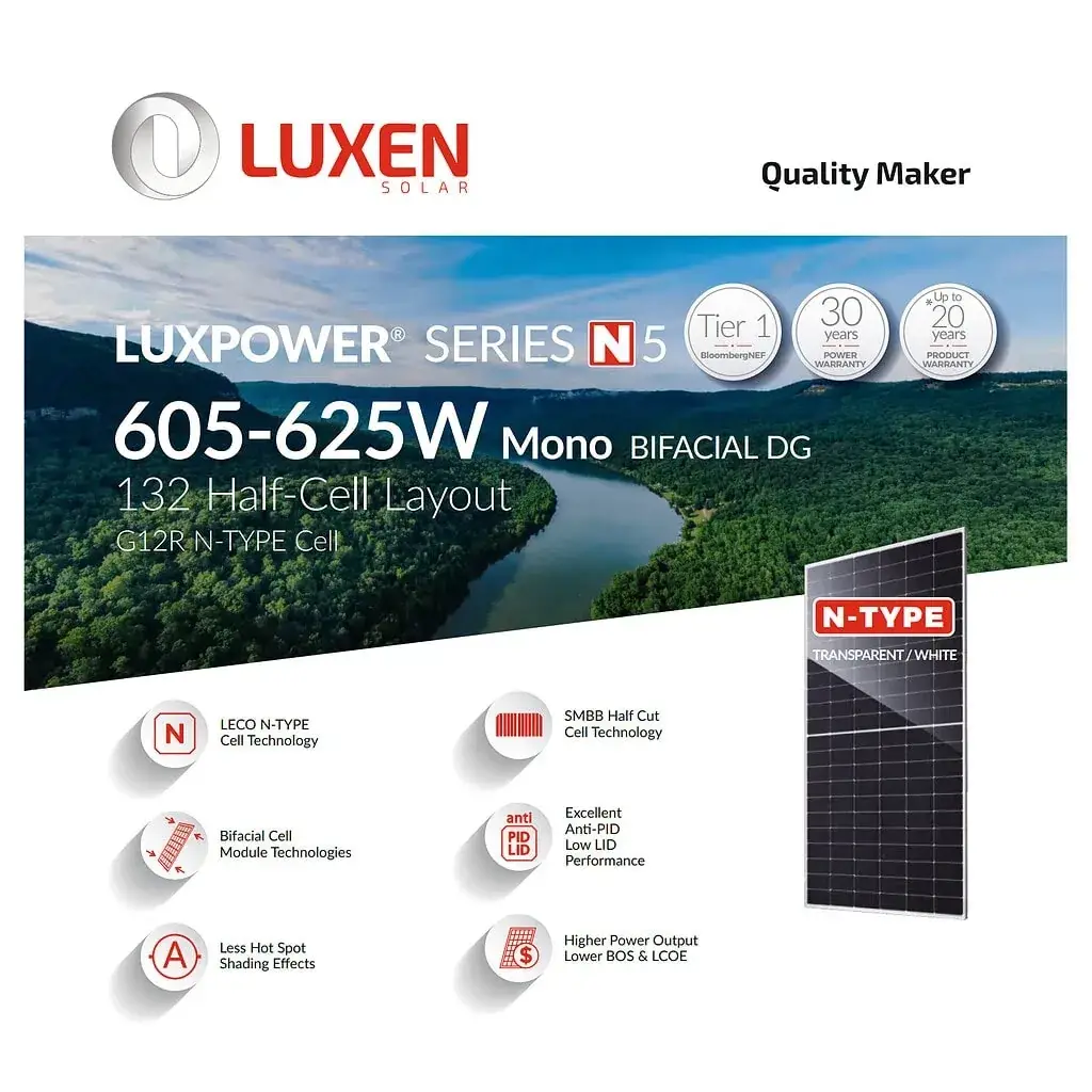Luxen LNDT-625ND Bifacial N-type сонячний модуль купити