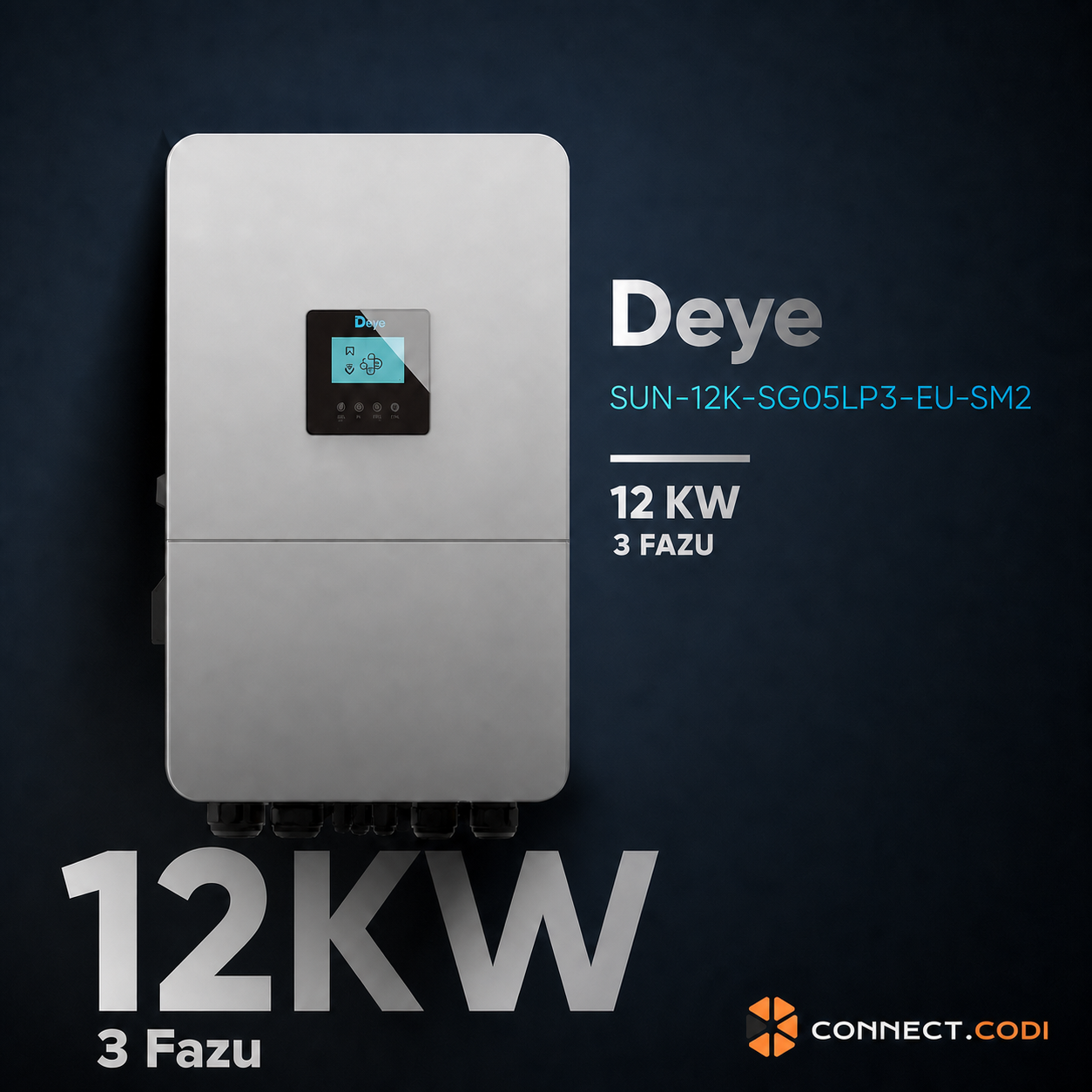 Гібридний інвертор Deye SUN-12K-SG05LP3-EU-SM2 12 кВт 48В WiFi (3 фази, 2 MPPT)