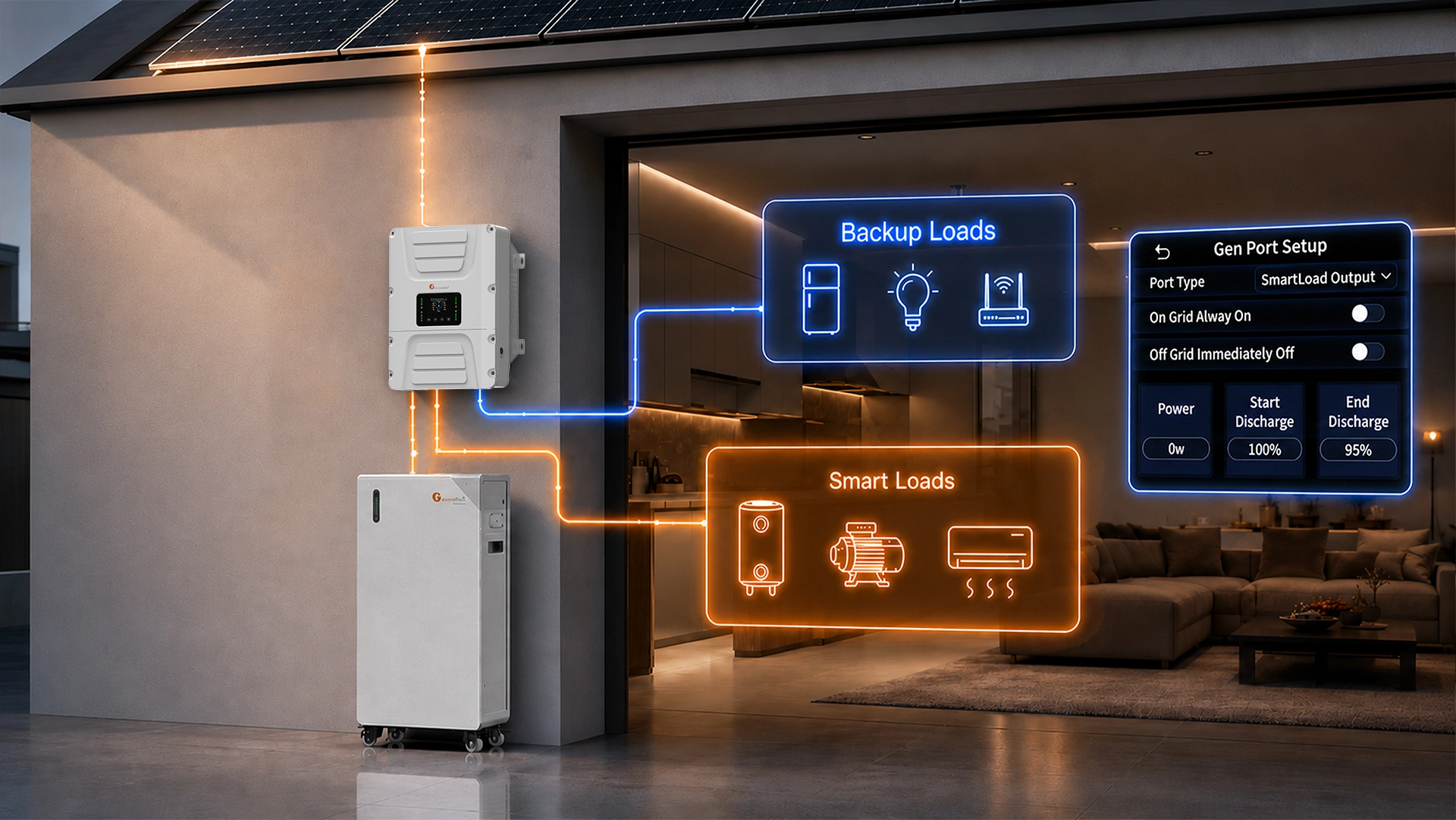 Розумний порт навантаження Off-grid Inverter IVAM6048P1G1