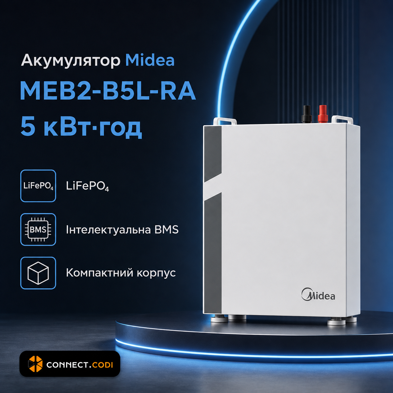 Акційний комплект Midea 6 кВт з акумулятором LiFePO4 5.12 кВт·год