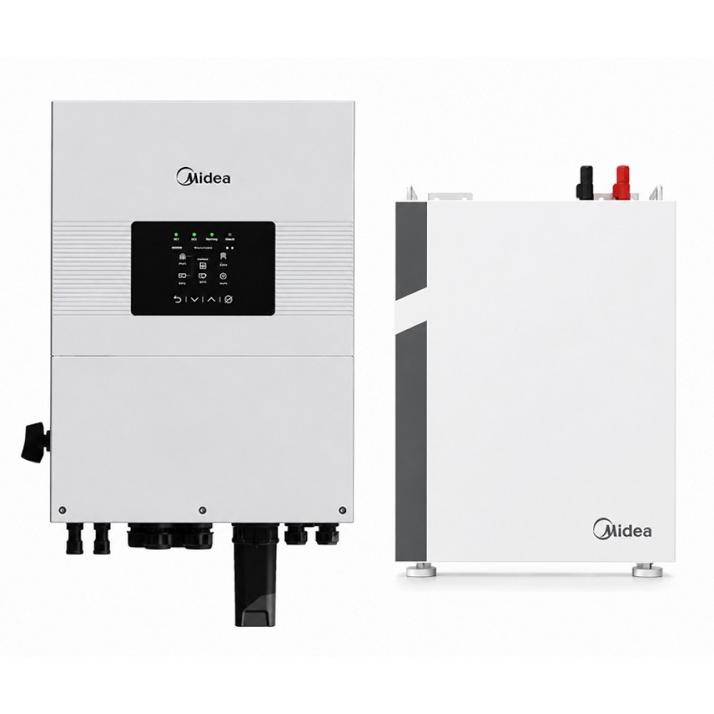 Система хранения энергии Midea MEI2-HS6L + АКБ Midea MEB2-B5L-RA 5.12 kW | гарантия, купить, отзывы, Днепр, Киев