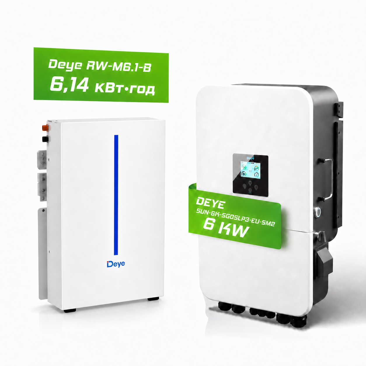 Гібридна система Deye 6kW з акумулятором RW-M6.1 120Ah 6.14 кВт·год LiFePO₄— автономія та економія