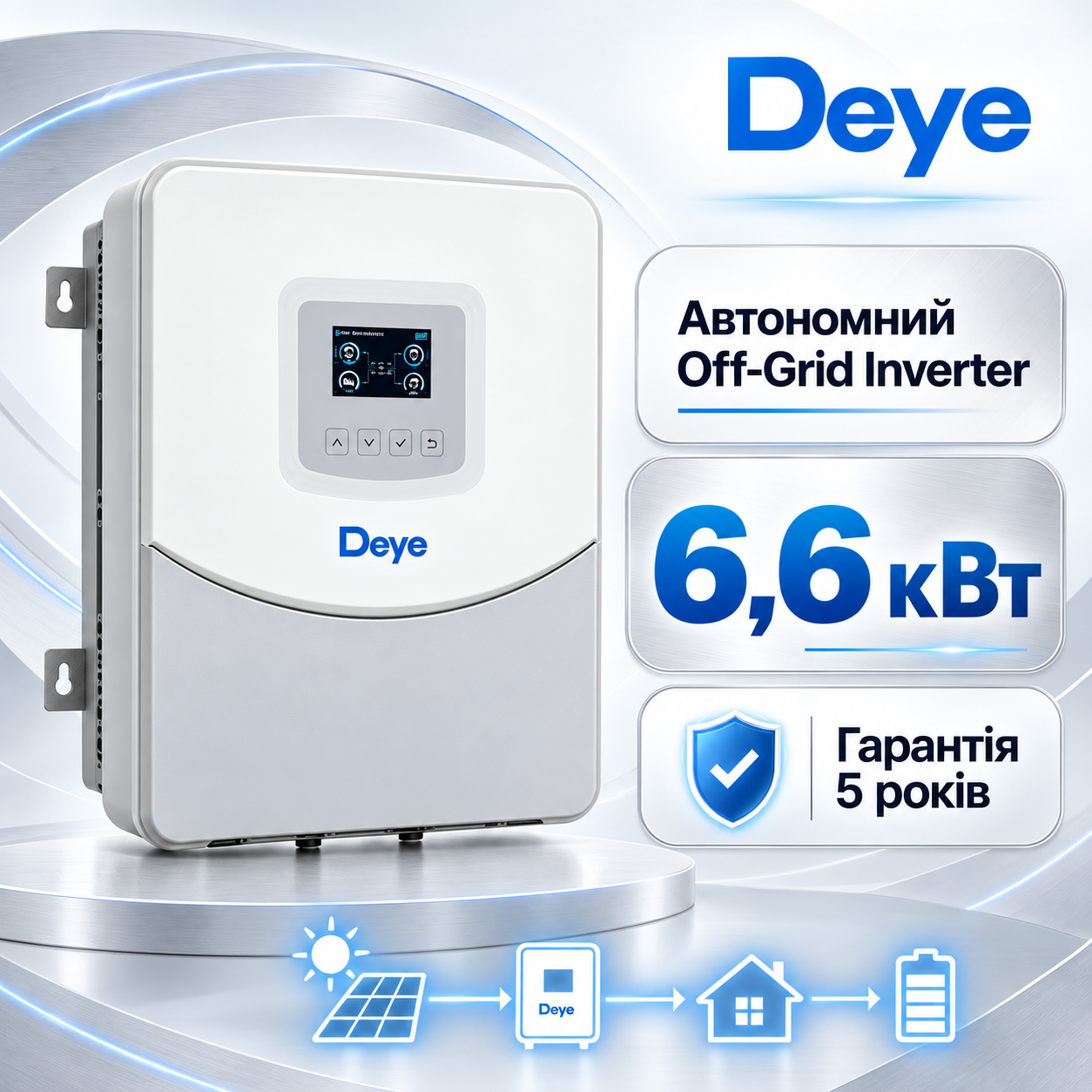 Однофазний інвертор Deye SUN-6.6K-OG03LP1-EU-AM2 6.6 кВт 48В