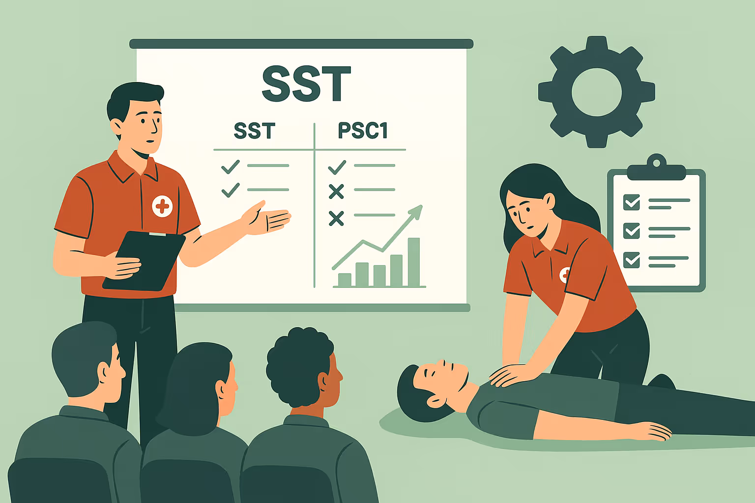 Formation SST en entreprise : comparatif SST vs PSC1, obligations employeur et stratégie de prévention efficace