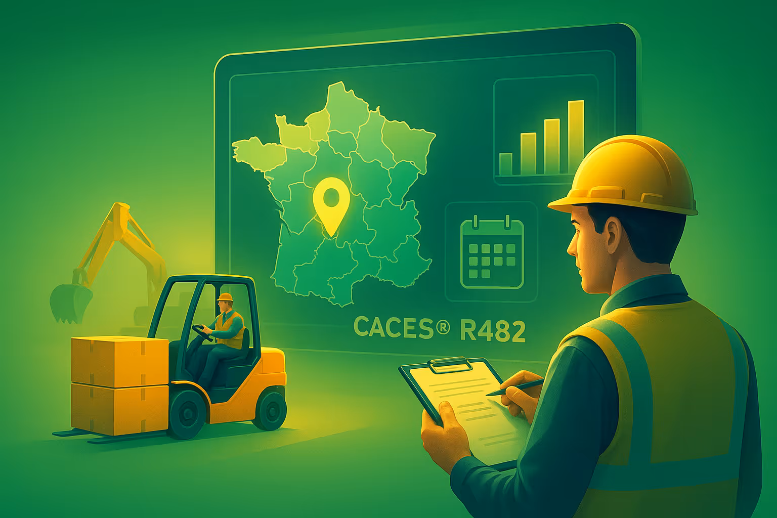 CACES® R482 : Anticipez les délais de réservation par région en 2025 pour garantir vos chantiers