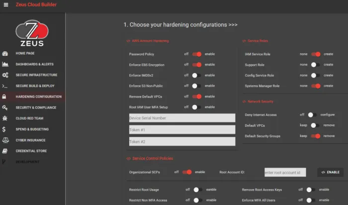 Zeus dashboard
