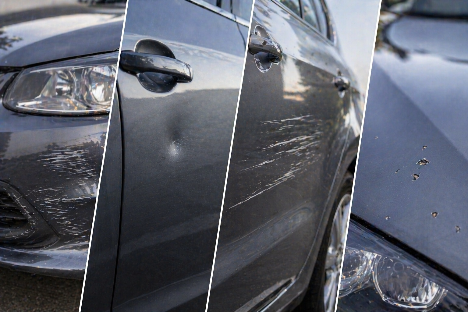Car bodywork damage such as scratches and dents, typical of everyday driving in Norwich