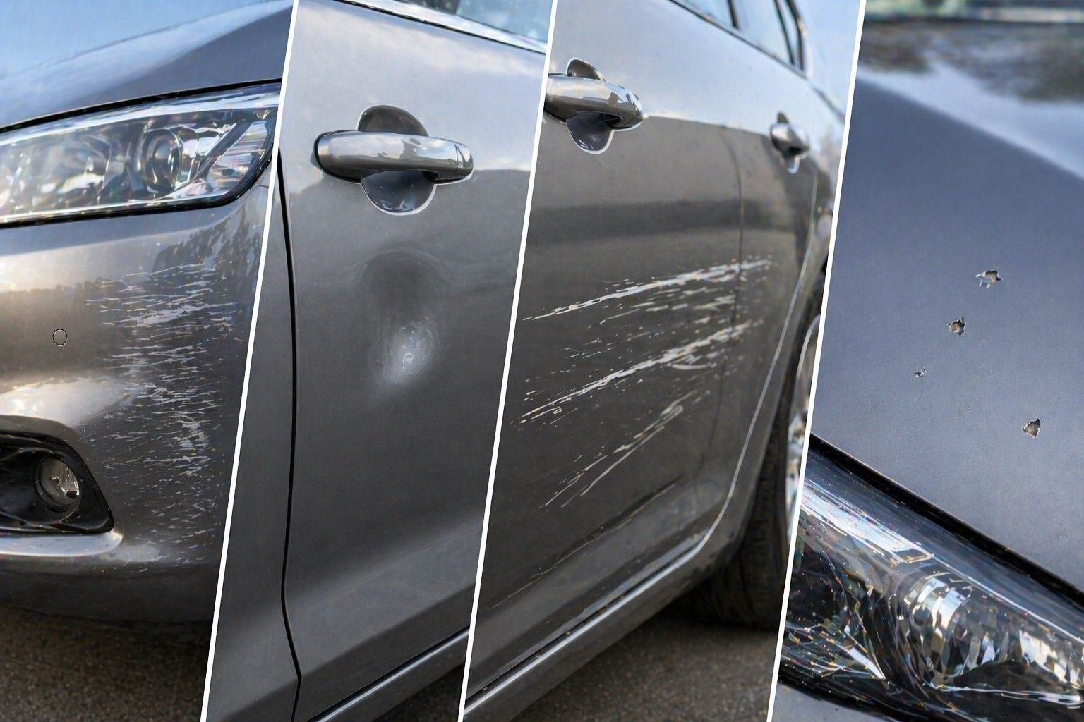 Car bodywork damage such as scratches and dents, typical of everyday driving in Norwich