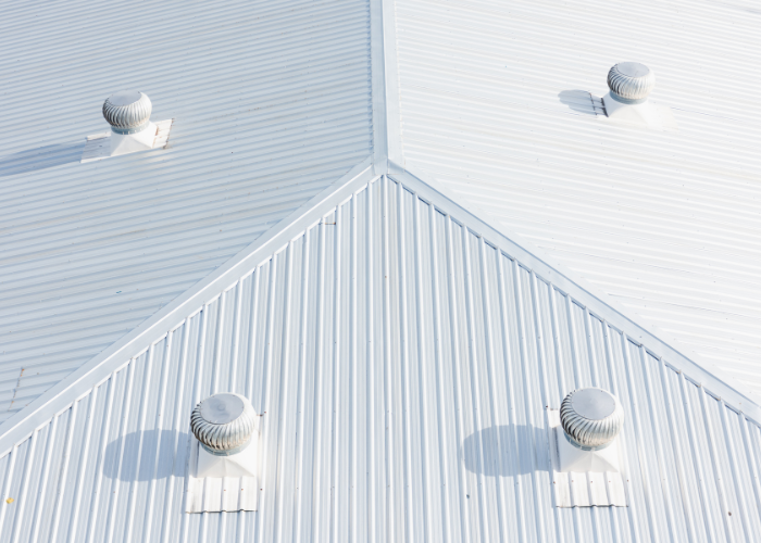 commercial metal roofing system all white