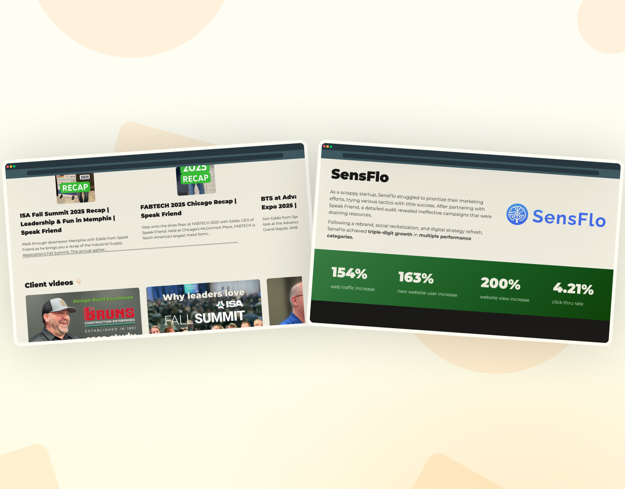 A website section screenshot highlighting how services or case studies are structured to clearly answer client questions and support sales conversations.