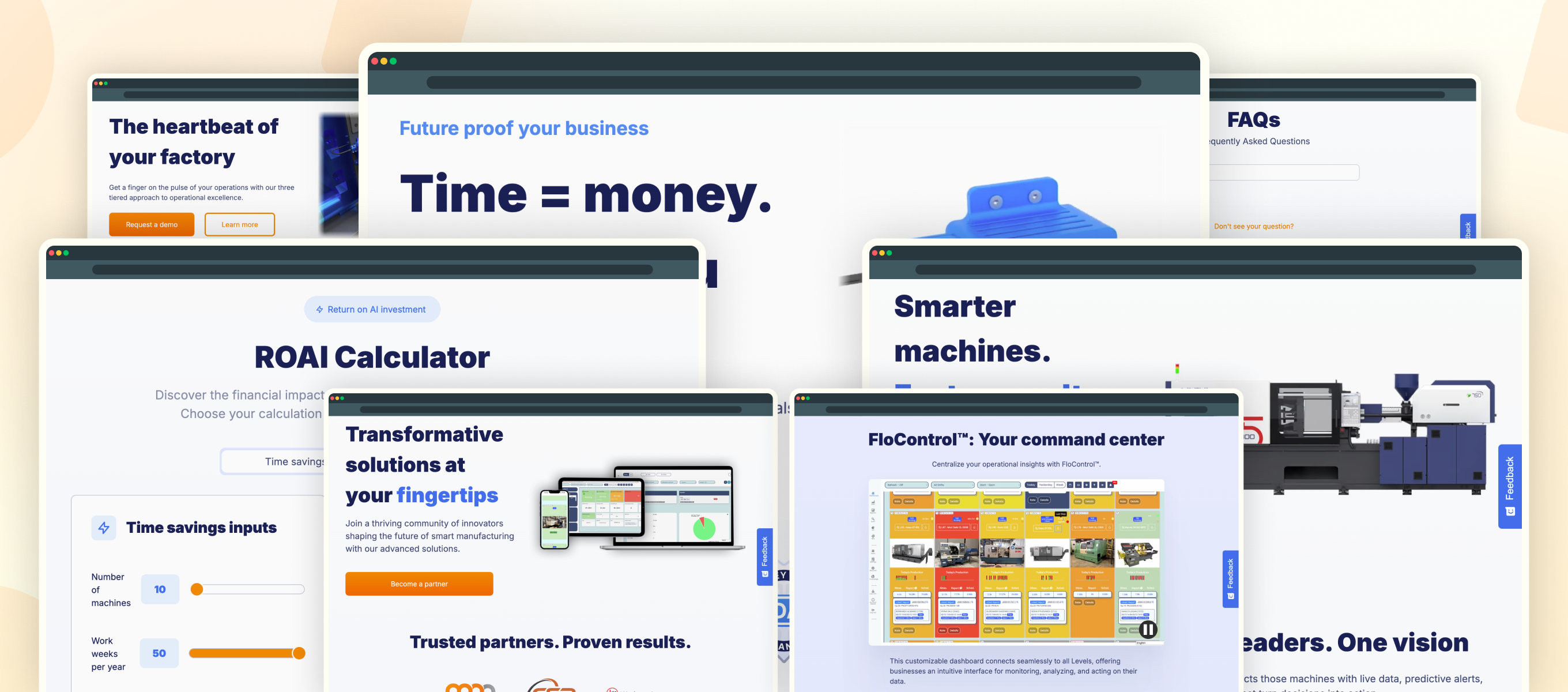 A full width website image showing multiple key pages together, such as the homepage, product pages, and supporting tools, to communicate the depth and scalability of the platform.