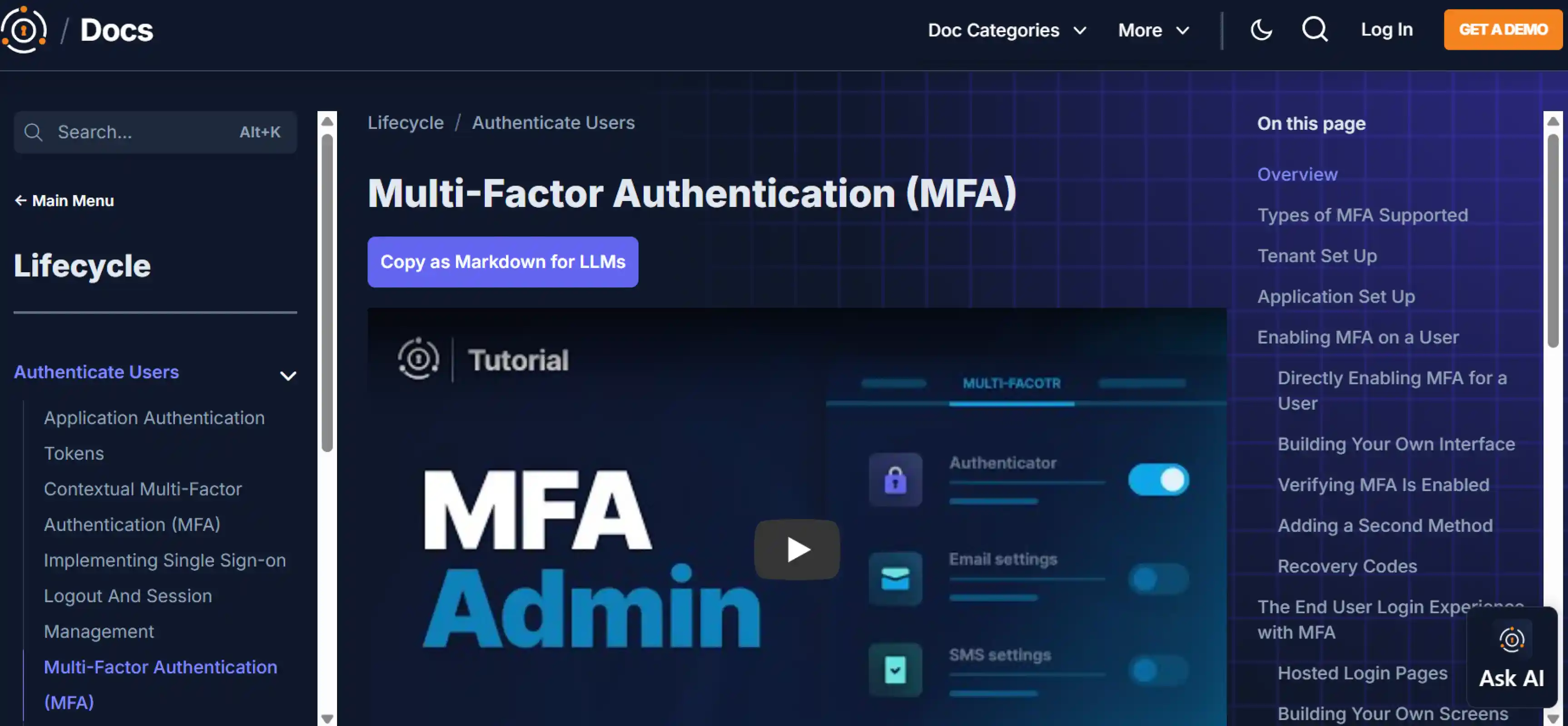 fusionauth multi factor authentication software landing page