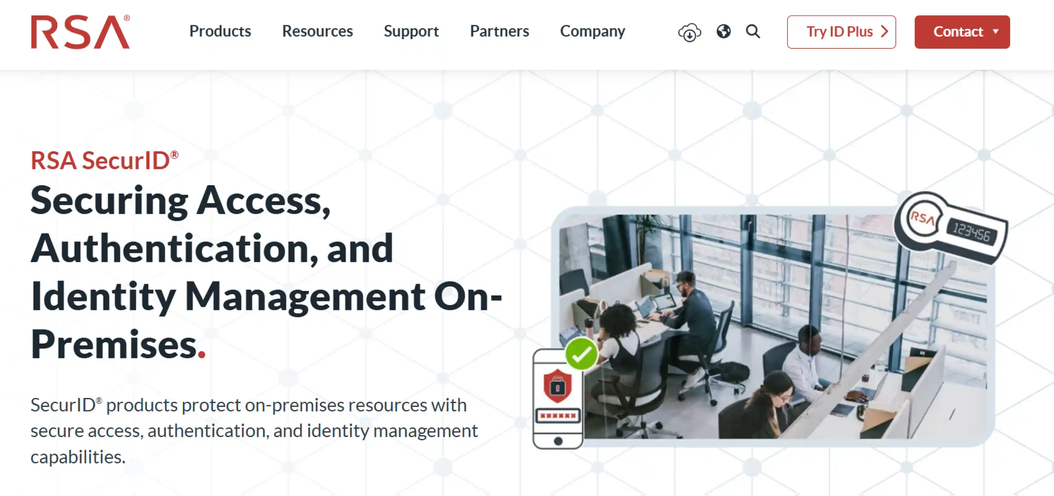 rsa secureid mfa software landing page