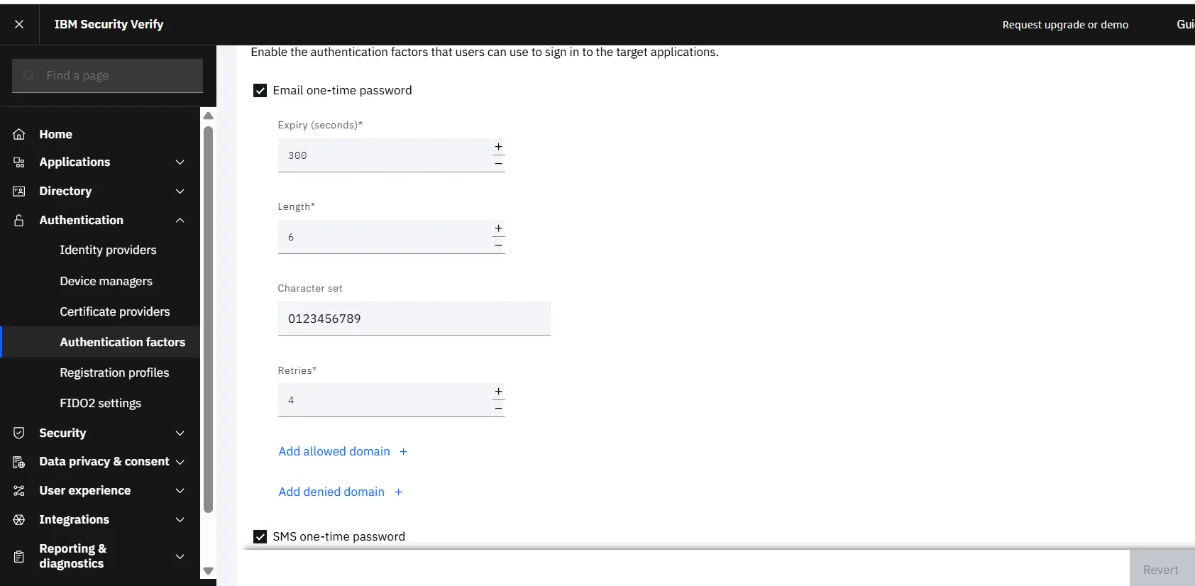 ibm security verify authentication methods