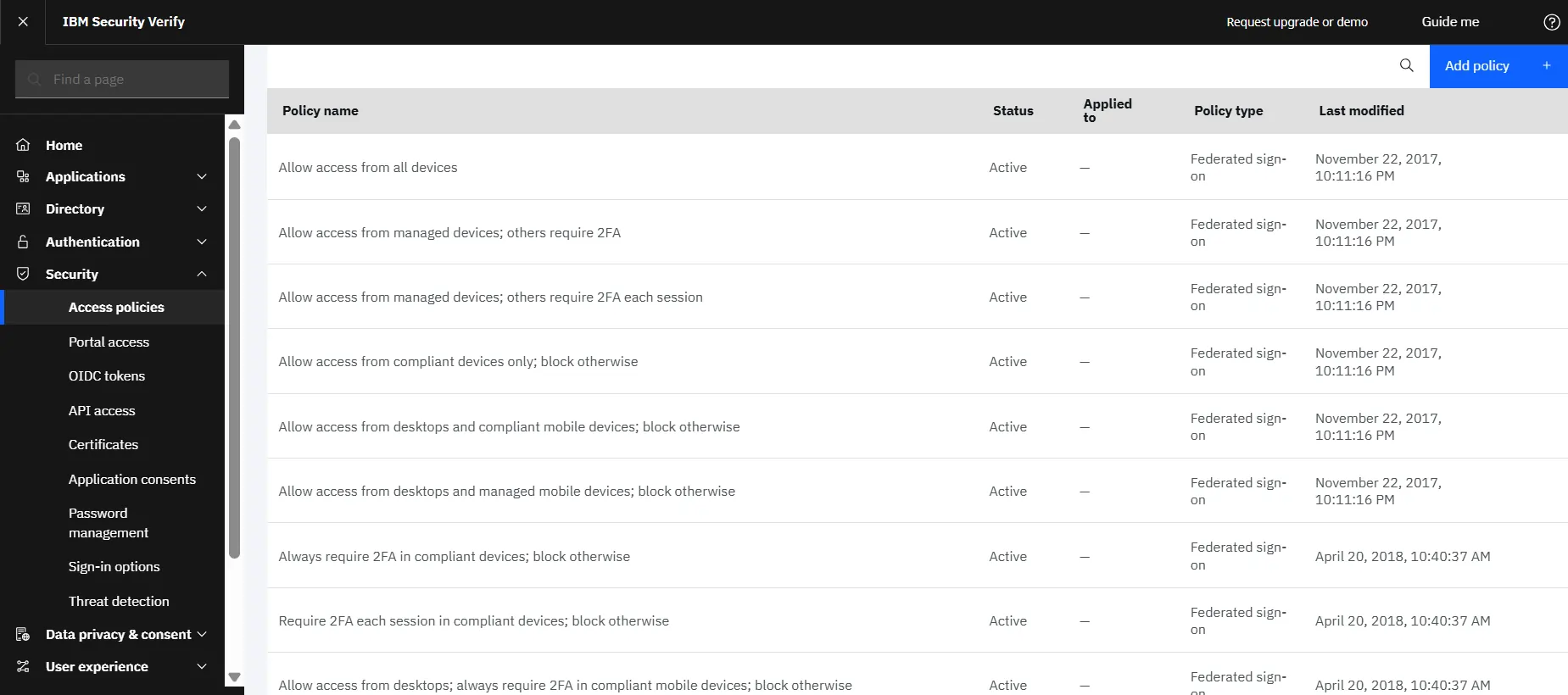 ibm security verify access policies review