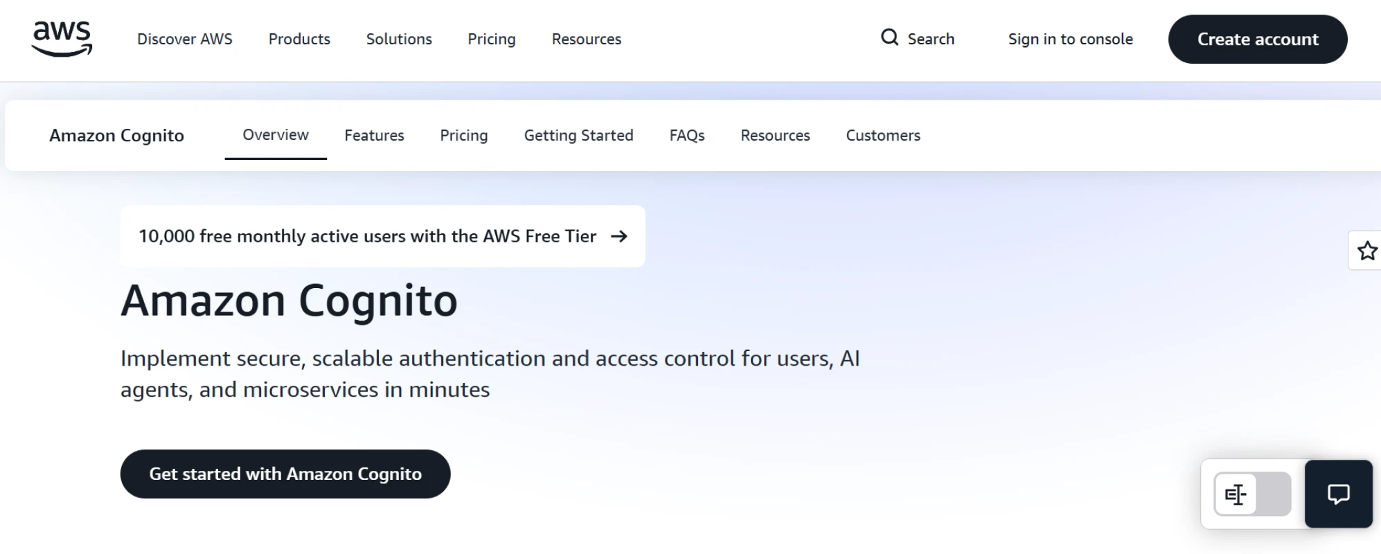 amazon-cognito-ciam-solution-landing-page