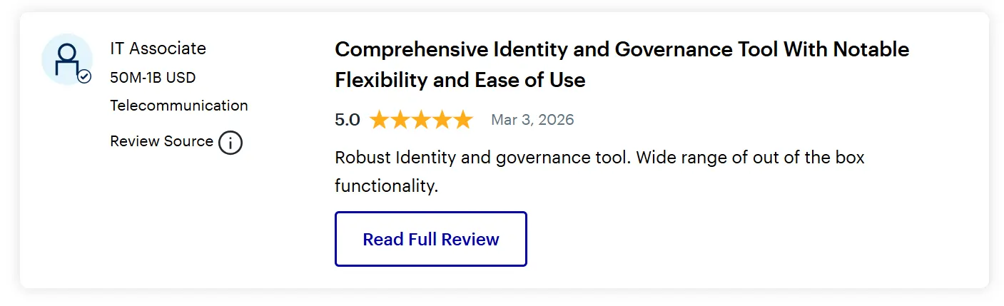 review for one identity from gartner