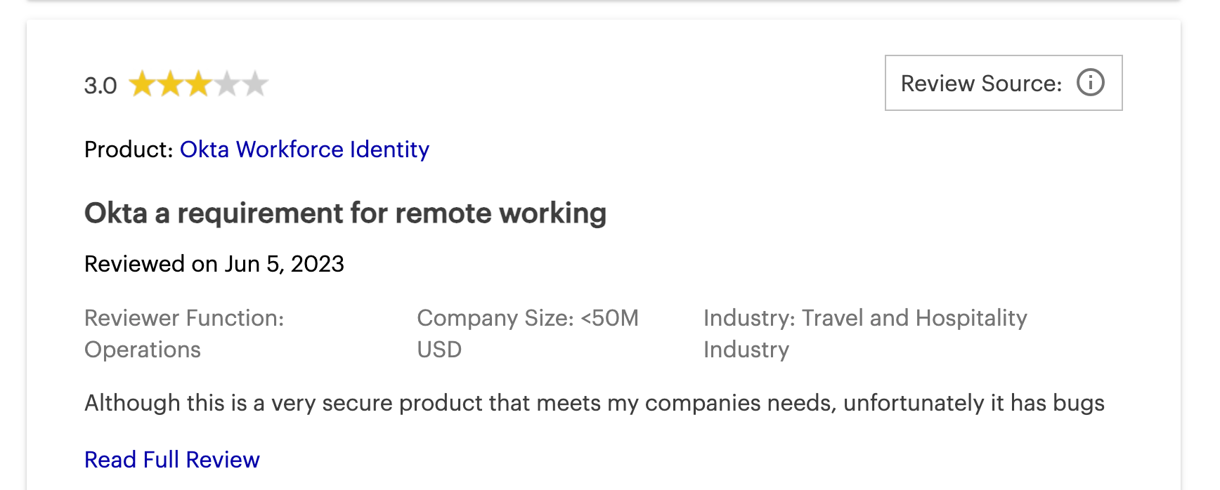 okta gartner review from users