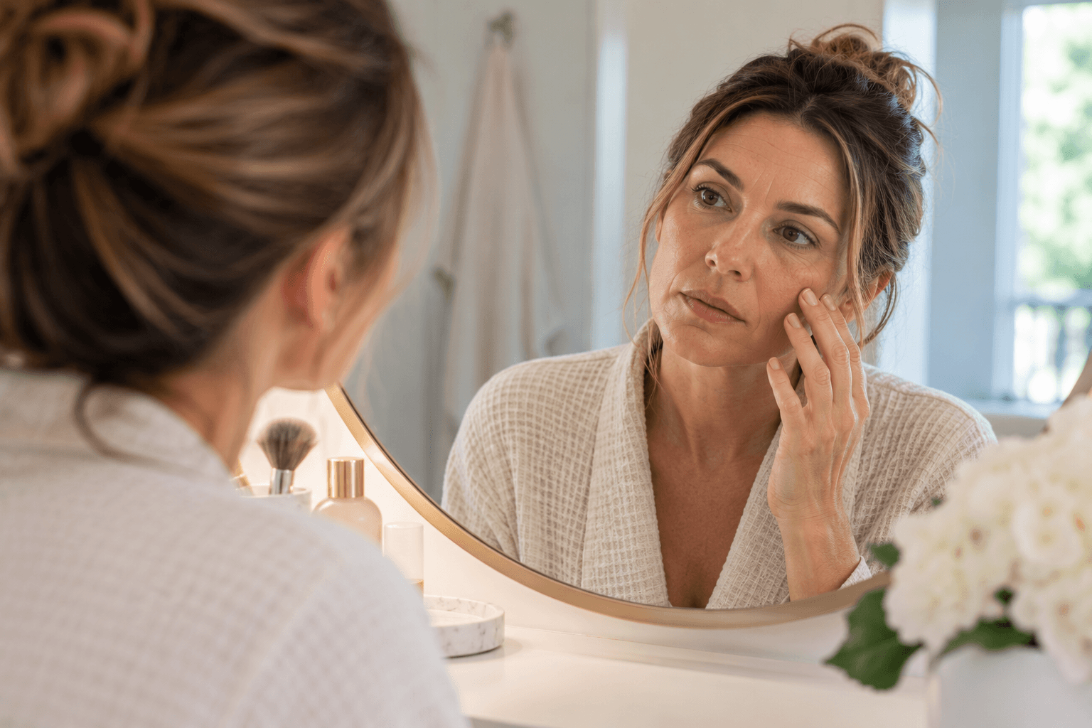 Provider marking facial contours before a dermal filler treatment in Buckhead, Georgia