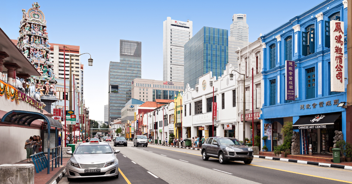 Image of Cars in Chinatown Singapore