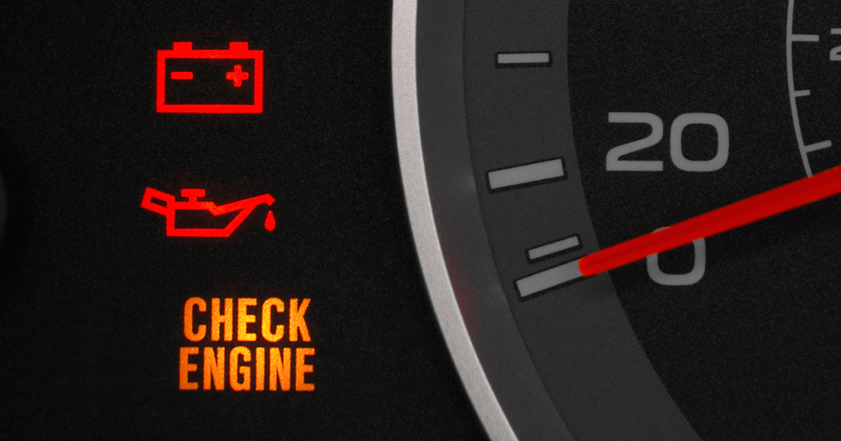Image of battery warning light on car dashboard