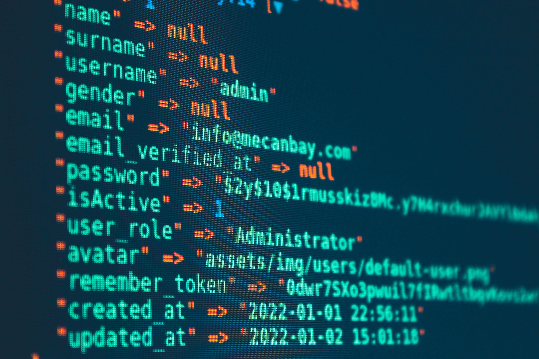 Developer laptop screen with code representing a malicious npm supply chain attack