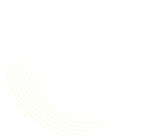 Curved pattern of green circular dots forming a crescent shape on a transparent background.