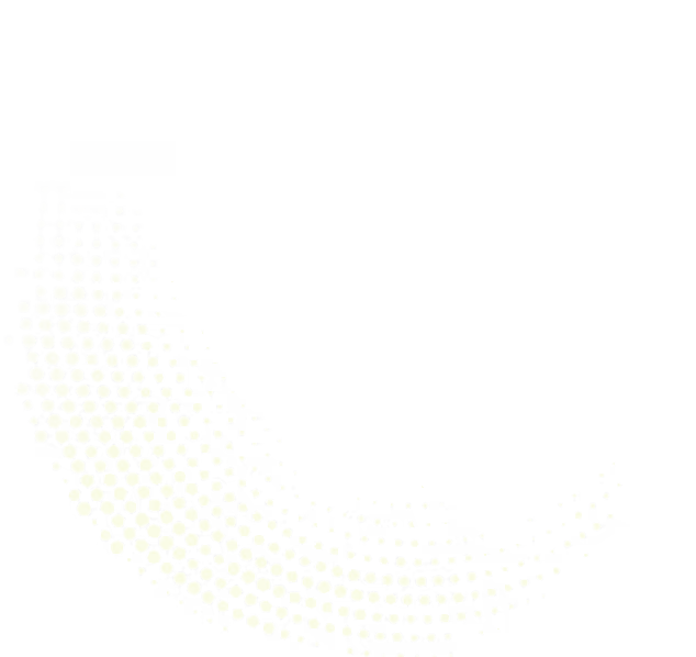 Curved pattern of green circular dots forming a crescent shape on a transparent background.