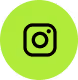 Black Instagram logo centered inside a bright green circular background.