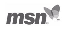 MSN logo with gray text and a stylized butterfly.