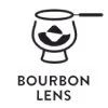 Bourbon Lens logo featuring a stylized camera lens with a heart shape inside.