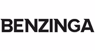 Benzinga logo in black uppercase letters.