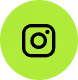 Facebook icon with black 'f' on a light green circular background.