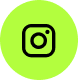 Facebook icon with black 'f' on a light green circular background.
