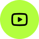 YouTube play button icon in black on a light green circular background.