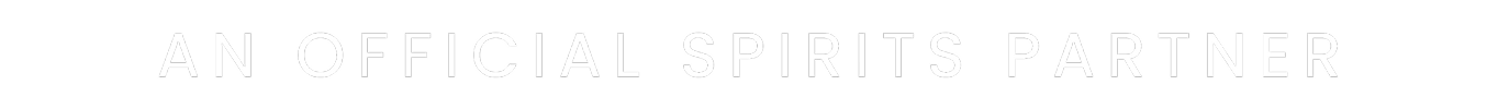 Text stating 'AN OFFICIAL SPIRITS PARTNER' in white letters on a black background.