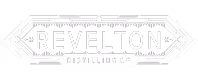 REVELTON DISTILLING logo with stylized geometric border design.