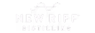 New Riff Distilling logo with stylized wave graphic above the text.