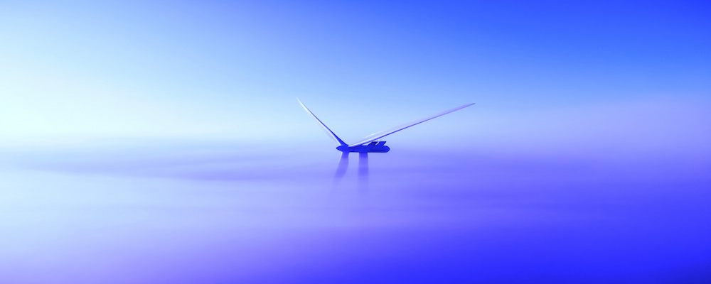 Windmolenpark in de wolken, symbool voor industriële OT- en netwerkomgevingen.
