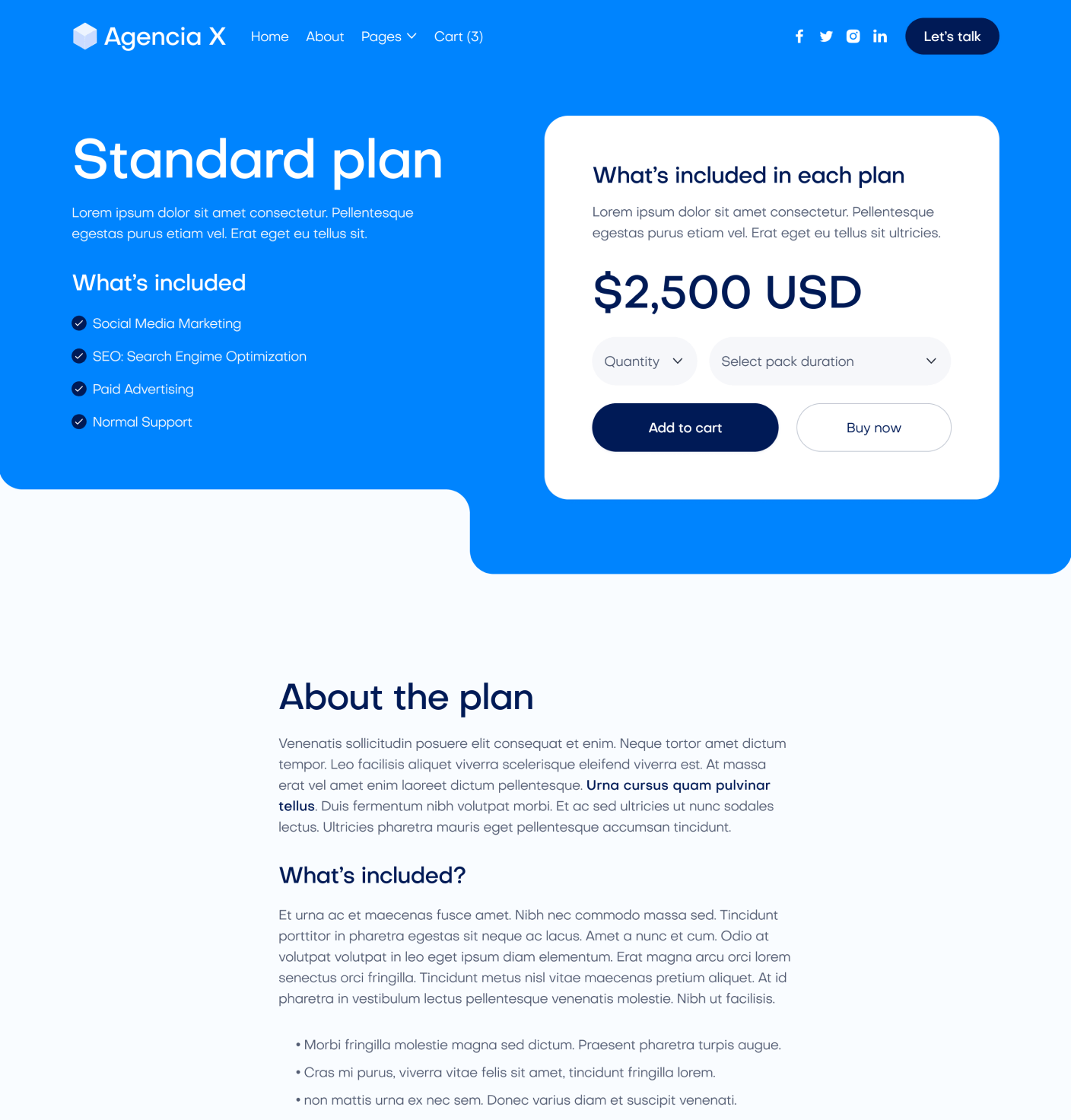 Agencia X - Package Single Main Page Marketing Agency Webflow Template