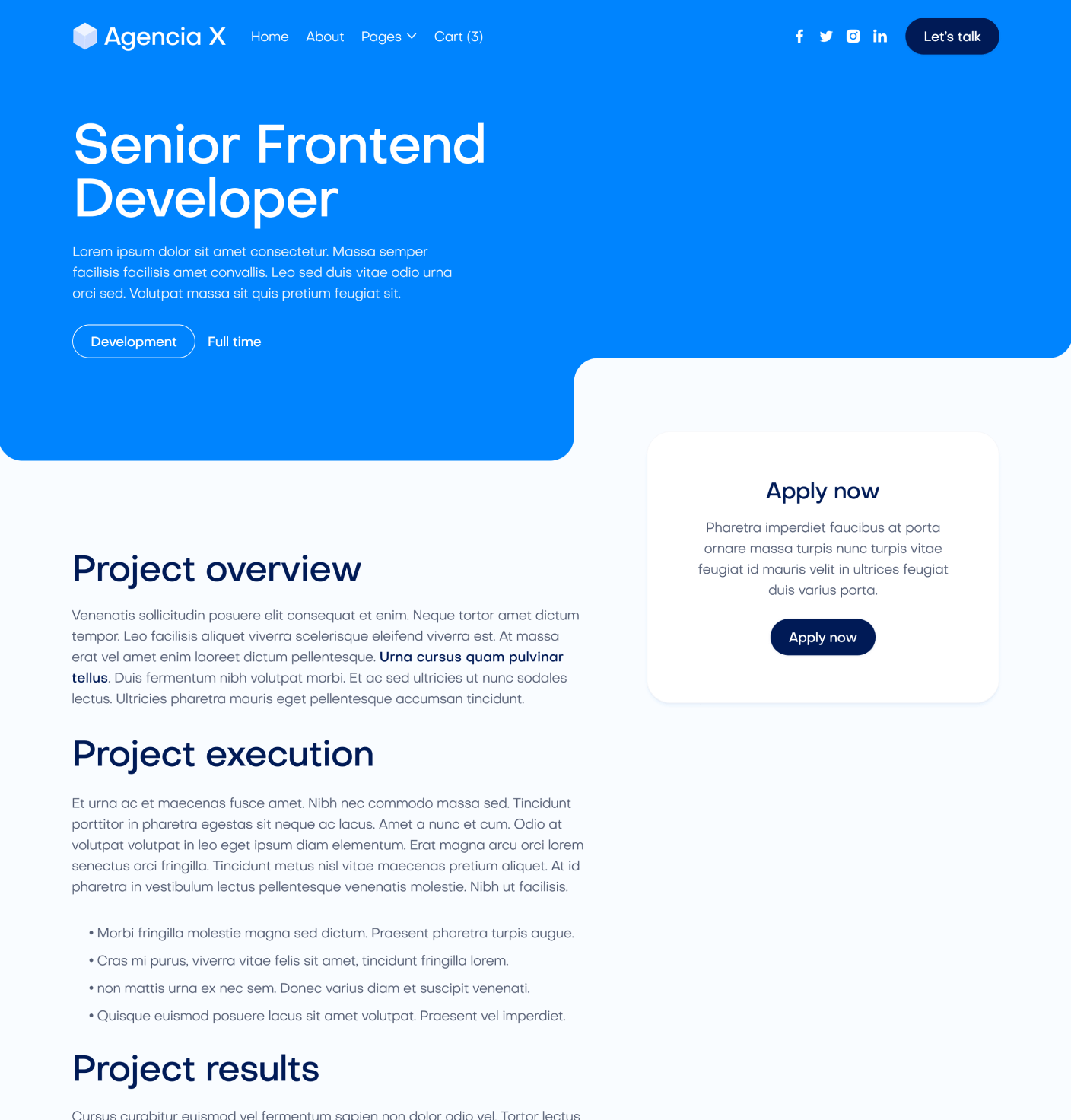 Agencia X - Career Single Main Page Marketing Agency Webflow Template