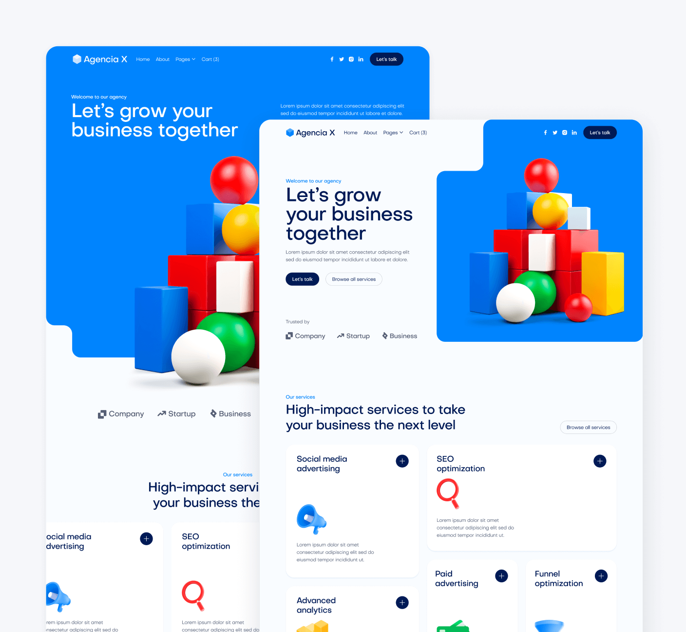 Agencia X - More Than 24 Pages Page Marketing Agency Webflow Template
