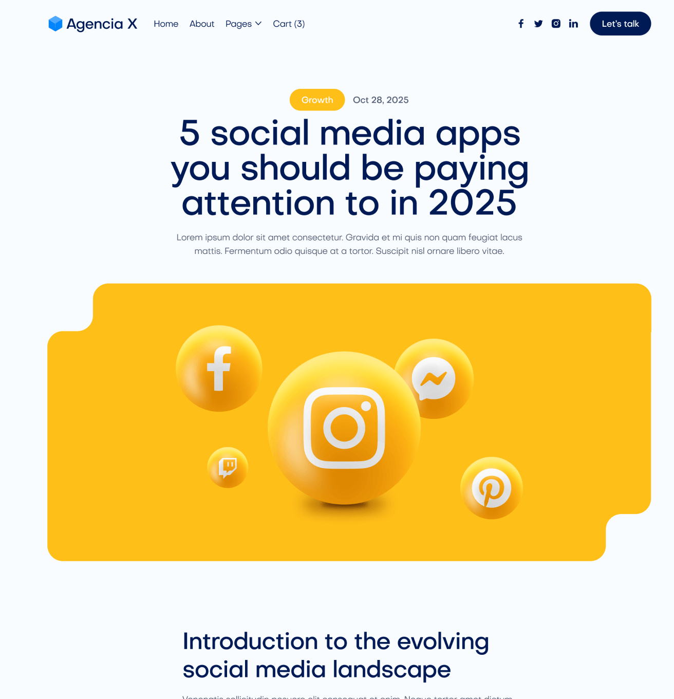 Agencia X - Blog Post Page Marketing Agency Webflow Template