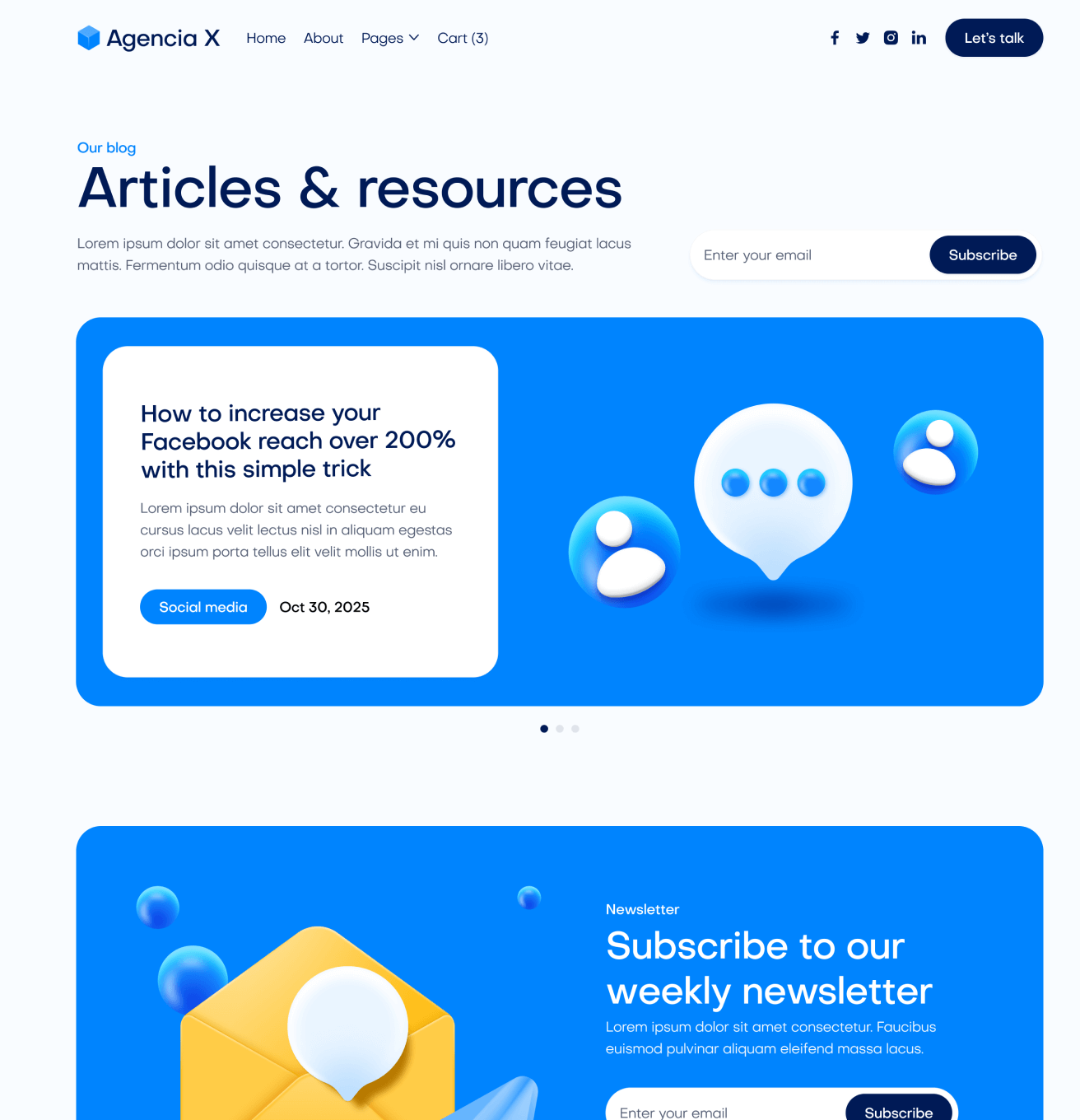 Agencia X - Blog V2 Page Marketing Agency Webflow Template