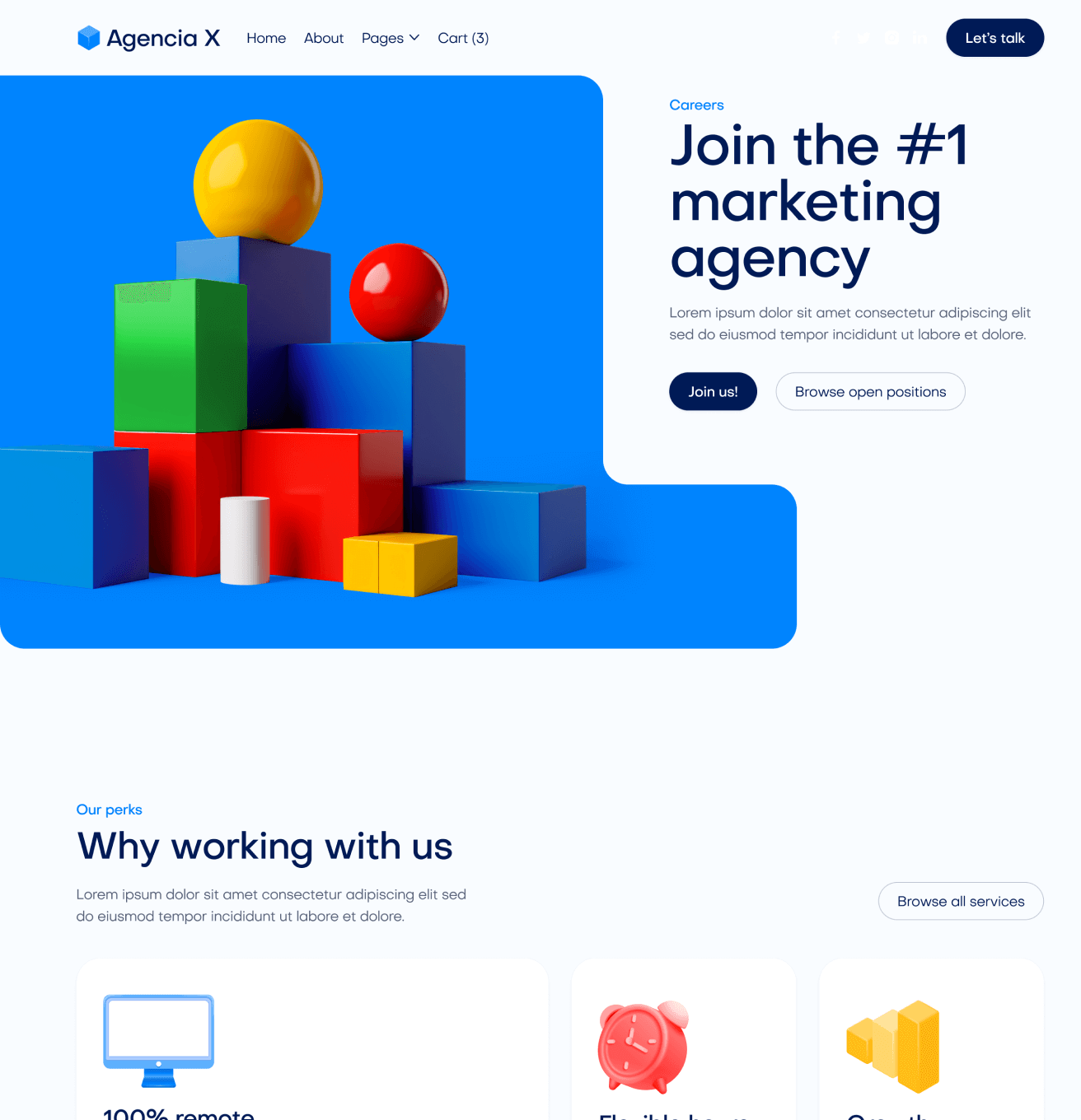Agencia X - Careers Page Marketing Agency Webflow Template