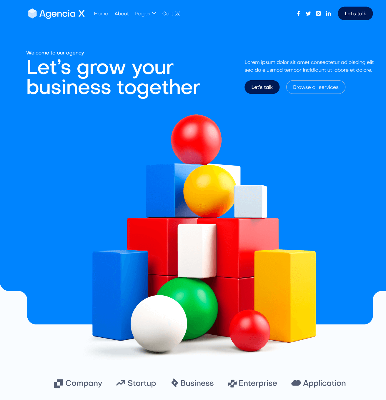 Agencia X - Home V2 Page Marketing Agency Webflow Template