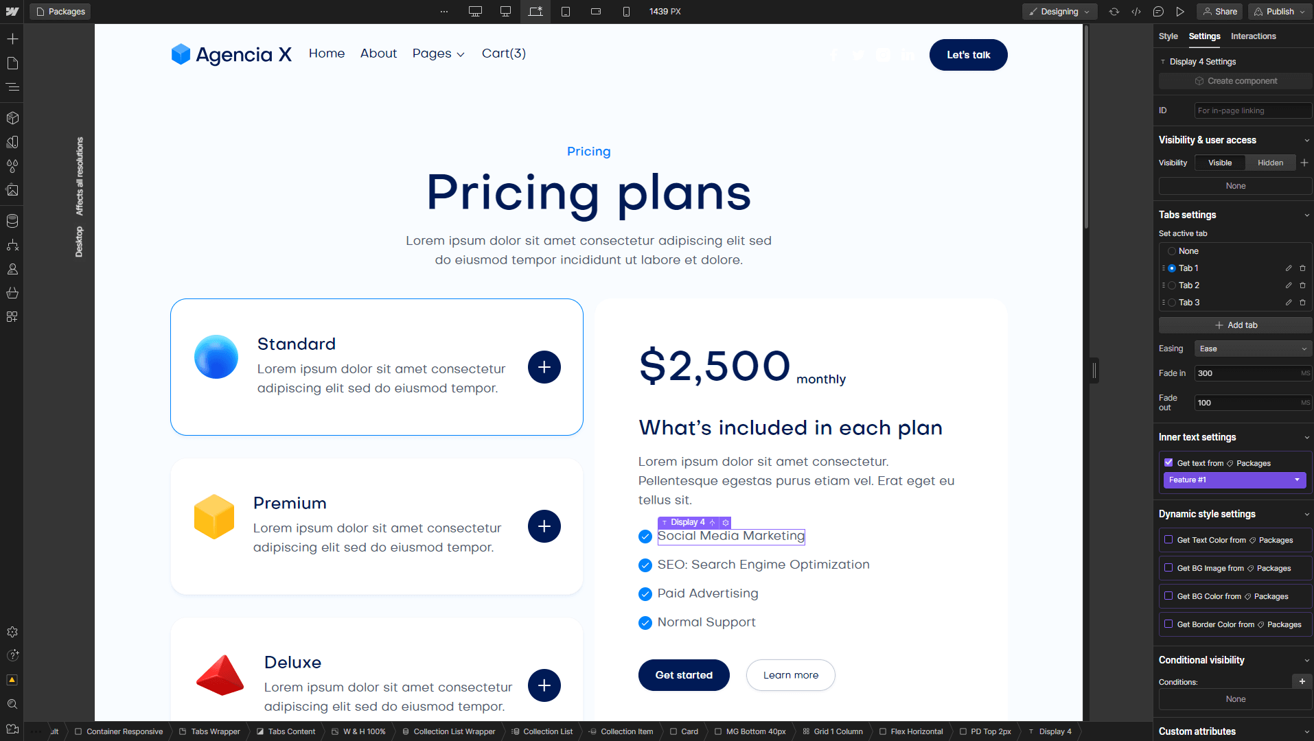 Ecommerce - Agencia X Webflow Template