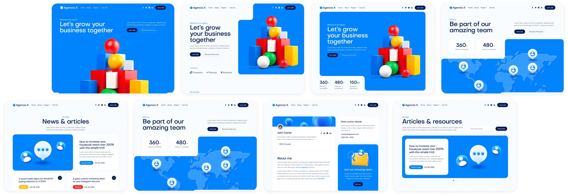 Agencia X - Agencia Banner Agency Webflow Template